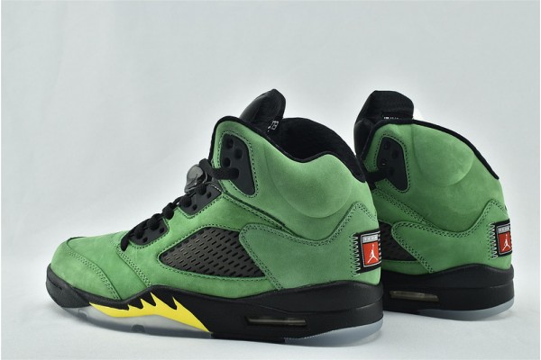 Nike Air Jordan 5 Retro Oregon SE Apple Green Black Yellow Strike CK6631 307 Mens Shoes